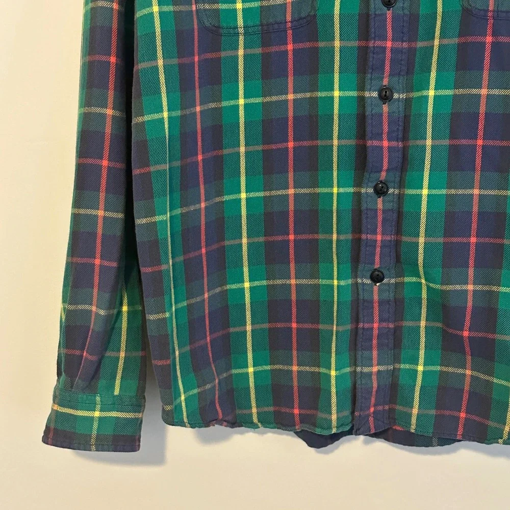 Polo Country Ralph Lauren Plaid Flannel Shirt Mens XL Outdoor Preppy Loop Collar